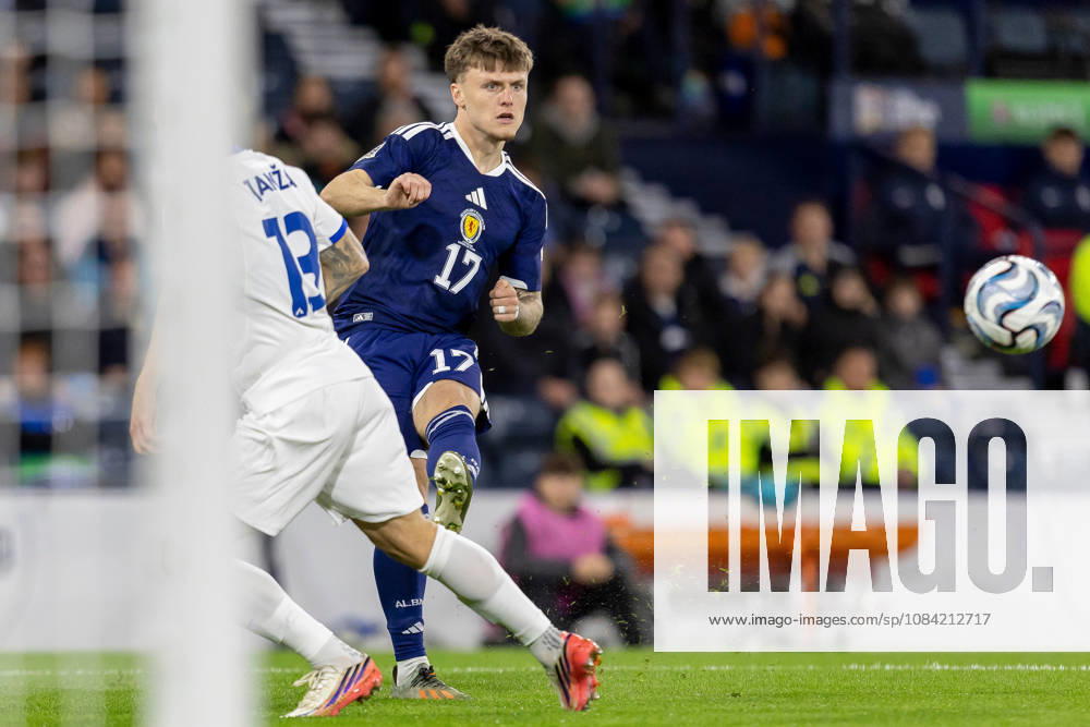 Scotland v Slovenia, UEFA Nations League Ben Gannon-Doak of Scotland national team, Nationalteam swings the ball into the box during the UEFA Nations League League B Group B1 between Scotland and Slovenia. Barclays Hampden, Hampden Park, Glasgow, Scotland. 6 October 2026. Hampden Park Barclays Hampden Glasgow Scotland Editorial use only ,