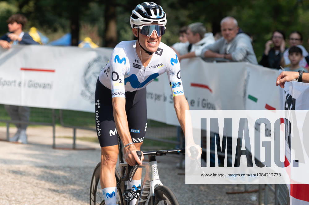 IPA89374881 - Juan Pedro LOPEZ PEREZ, Movistar Team, at the start of the 2026 Tre Valli Varesine in Busto Arsizio, Italy, on October 6, 2026