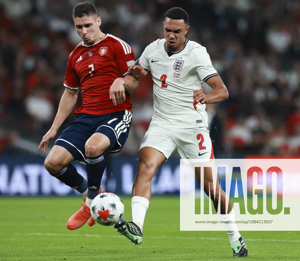 England v Czech Republic, UEFA Nations League, League A - Group 3 London, UK: England v Czech Republic, UEFA Nations League, League A - Group 3, Wembley Stadium. 6 October 2026 Photograph by Marc Aspland for The Times & The Sunday Times Trent Alexander-Arnold of England and JiA¿í Sláma Of Czech Republic