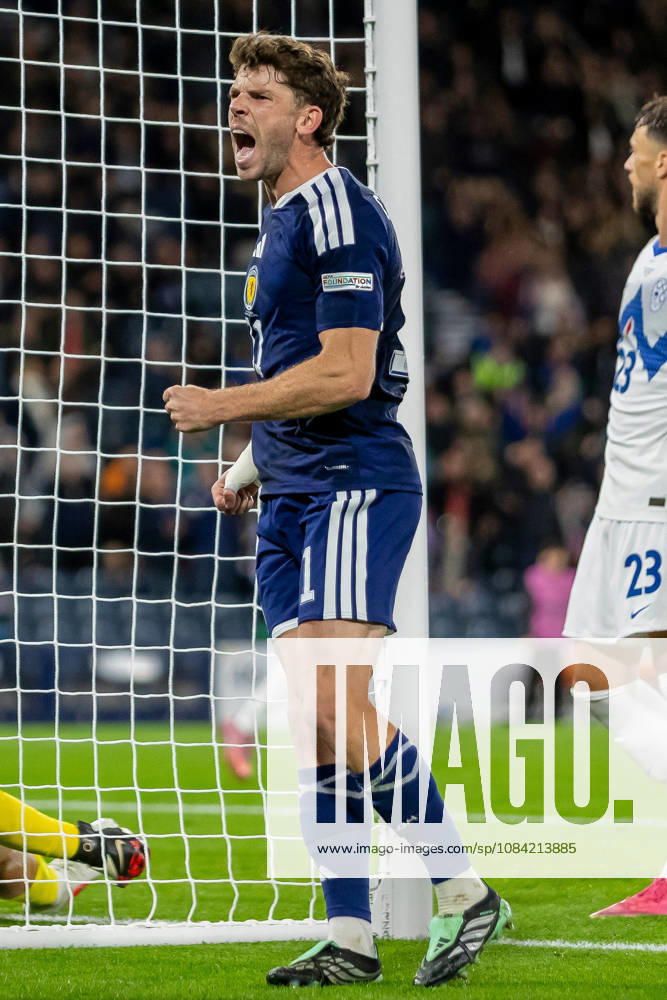 Scotland v Slovenia, UEFA Nations League GOAL! 1-0 Ryan Christie of Scotland national team, Nationalteam celebrates the opening goal during the UEFA Nations League League B Group B1 between Scotland and Slovenia. Barclays Hampden, Hampden Park, Glasgow, Scotland. 6 October 2026. Hampden Park Barclays Hampden Glasgow Scotland Editorial use only ,