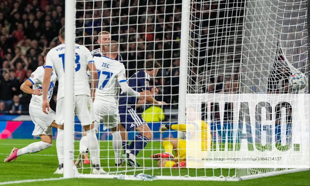 Ryan Christie of Scotland scores to give Scotland a 1-0 lead. Scotland v Slovenia, Football, UEFA Nation s League, Group B1, Hampden Park, Glasgow, UK, Hampden Park, Glasgow, Scotland, Scotland, UK - 06 Oct 2026Glasgow Hampden Park Scotland United Kingdom