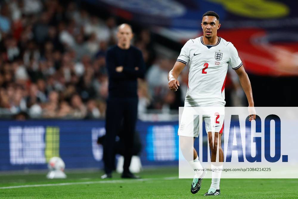 Trent Alexander-Arnold of England in action as England Head Coach Thomas Tuchel looks on England v Czechia, UEFA Nations League, Football, Wembley Stadium, London, UK - 06 Oct 2026London Wembley Stadium United Kingdom