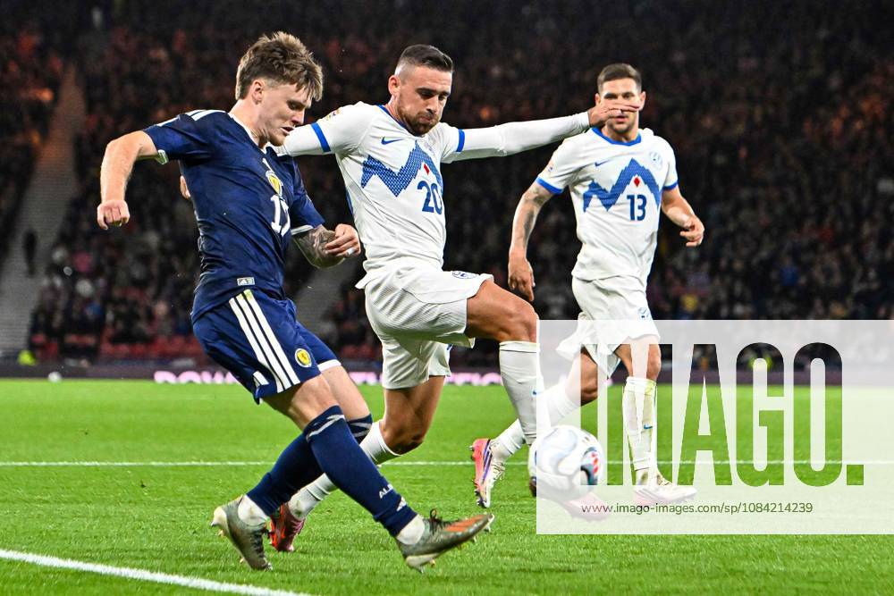 Scotland v Slovenia UEFA Nations League Ben Gannon-Doak of Scotland and Alijosa Matko of Slovenia during the UEFA Nations League match at Barclays Hampden, Glasgow 06 10 2026 UK Newspapers OUT