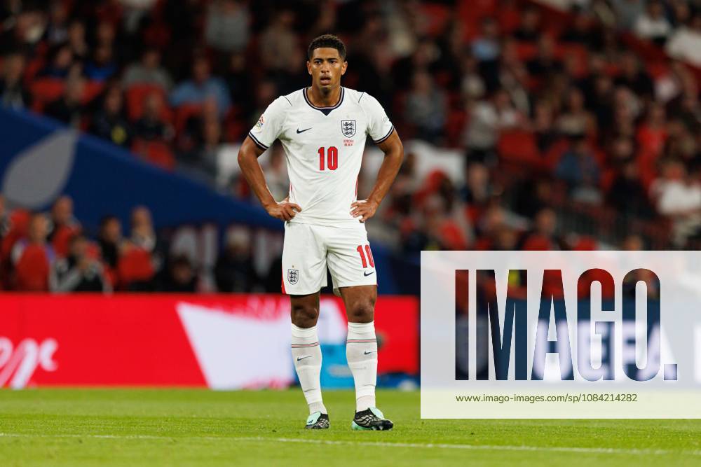 England v Czechia UEFA Nations League, Tuesday 6th October 2026: Jude Bellingham of England looks on during the UEFA Nations League Group C Fixture between England and Czechia at Wembley Stadium, Wembley in London, England. (Photo by Alex Ferrelly Sports Press Photo)