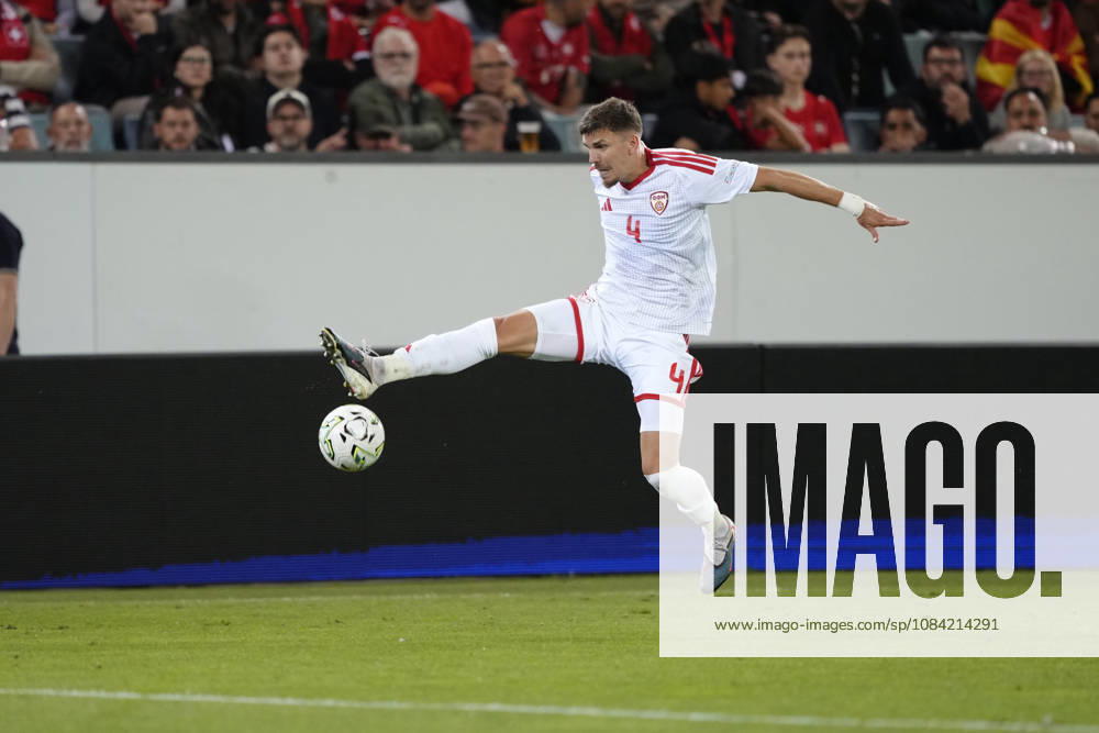 Andrej Stojchevski (4 MKD) during the UEFA Nations League match between Switzerland and North Macedonia at thermoplan arena on October 06, 2026 in Luzern, Switzerland.