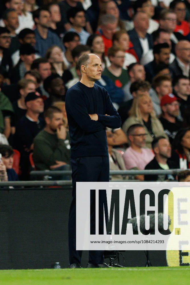 England v Czechia UEFA Nations League, Tuesday 6th October 2026: Thomas Tuchel of England watches during the UEFA Nations League Group C Fixture between England and Czechia at Wembley Stadium, Wembley in London, England. (Photo by Alex Ferrelly Sports Press Photo)