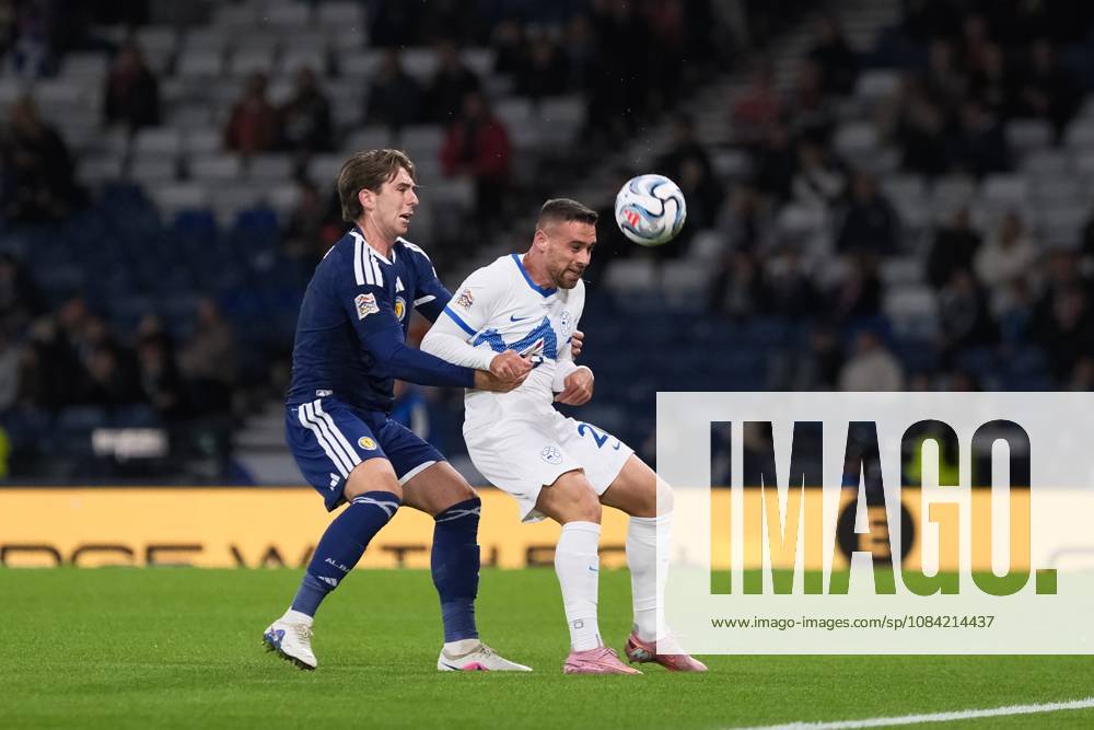 UK: Scotland v Slovenia, UEFA Nations League at Barclays Hampden, Glasgow, Scotland on 06 October 2026: Pictured: Luis Binks (Scotland) and Aljosa Matko (Slovenia) Glasgow Barclays Hampden Scotland
