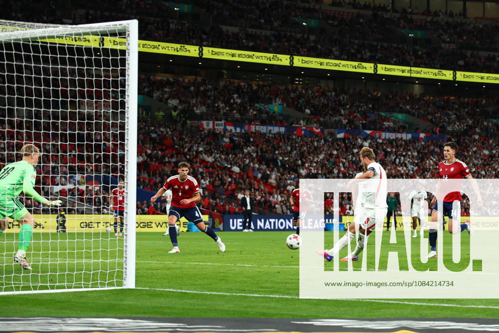UEFA Nations League: England v Czech Republic LONDON, UK - 6th Oct 2026: Harry Kane of England scores his side s second goal during the UEFA Nations League Group A3 match between England and Czech Republic at Wembley Stadium London Wembley Stadium England United Kingdom