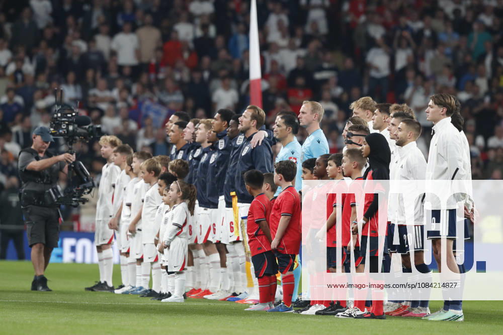 England v Czechia UEFA Nations League The players sing the National Anthem before the UEFA Nations League match at Wembley Stadium, London 06 10 2026 UK Newspapers OUT