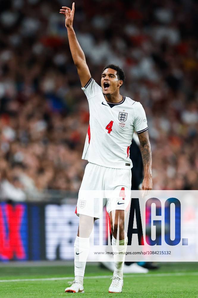 Jarell Quansah of England shouts instructions to his team-mates England v Czechia, UEFA Nations League, Football, Wembley Stadium, London, UK - 06 Oct 2026London Wembley Stadium United Kingdom