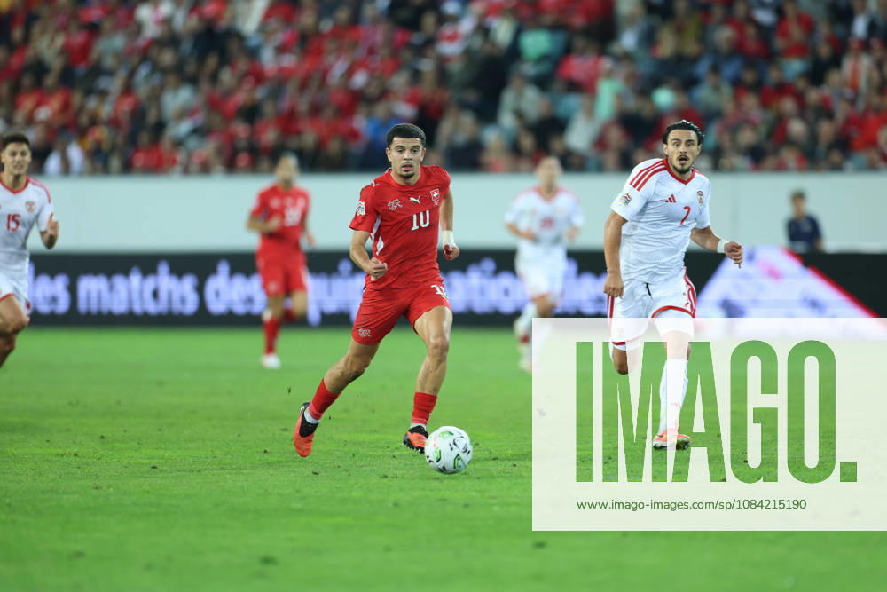 Mohamed Zeki Amdouni (10, Switzerland) during the UEFA Nations League match between Switzerland and North Macedonia at thermoplan arena on October 6, 2026 in Lucerne, Switzerland.