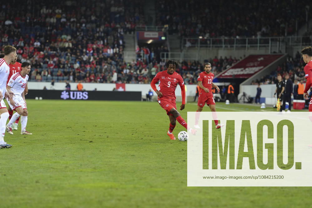 Johan Manzambi (9 SUI) during the UEFA Nations League match between Switzerland and North Macedonia at thermoplan arena on October 06, 2026 in Luzern, Switzerland.
