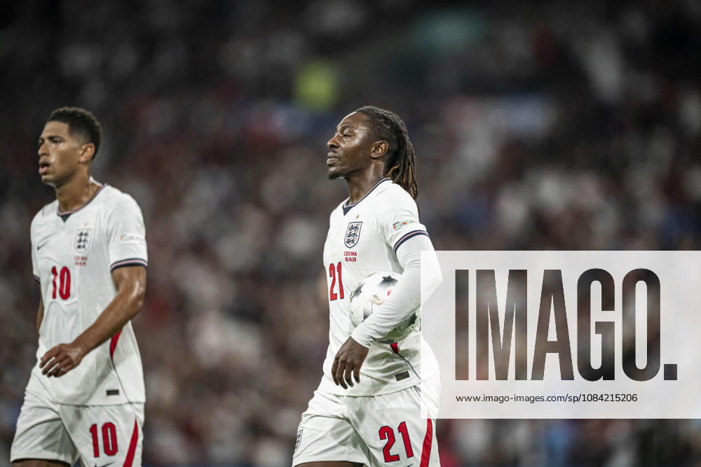 6th October 2026; Wembley Stadium, London, England; UEFA Nations League Football, England versus Czech Republic; Eberechi Eze of England has the ball and celebrates going ahead in the 27th minute from a Czechia own goal GodfreyxPitt