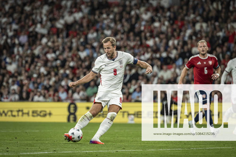 6th October 2026; Wembley Stadium, London, England; UEFA Nations League Football, England versus Czech Republic; Harry Kane of England scores in the 40th minute to make the score 2-0 GodfreyxPitt