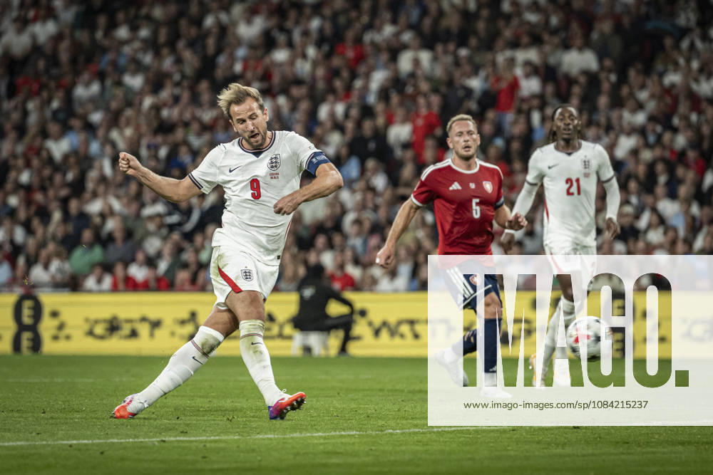 6th October 2026; Wembley Stadium, London, England; UEFA Nations League Football, England versus Czech Republic; Harry Kane of England scores in the 40th minute to make the score 2-0 GodfreyxPitt