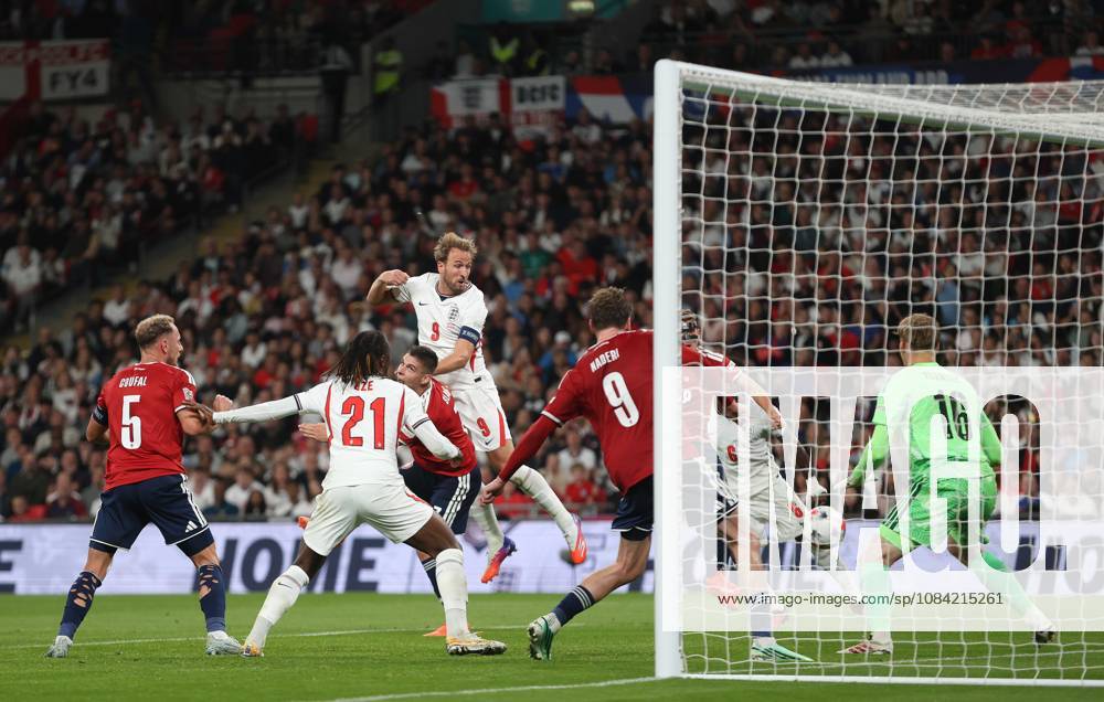 UEFA Nations League - England v Czechia LONDON, ENGLAND, OCTOBER 6: GOAL 3-0, Harry Kane of England national team, Nationalteam scores a goal from. Corner kick to make the score 3-0 during The UEFA Nations League match in Group A3 between England v Czechia at Wembley Stadium, London, England, on October 6. (Photo by Daniel Weir) London Wembley Stadium England