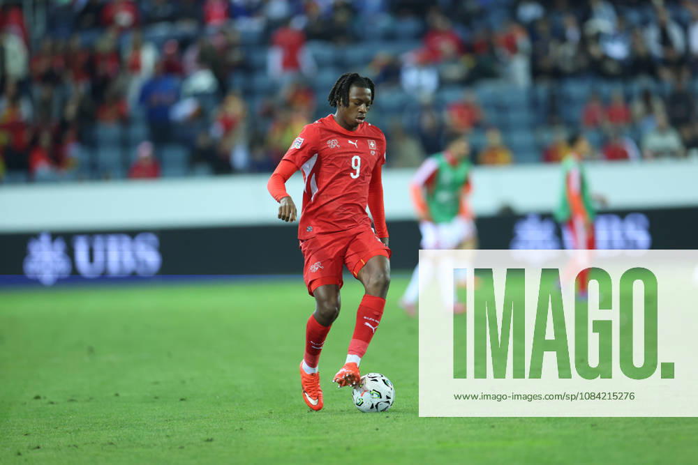 Johan Manzambi (9, Switzerland) during the UEFA Nations League match between Switzerland and North Macedonia at thermoplan arena on October 6, 2026 in Lucerne, Switzerland.