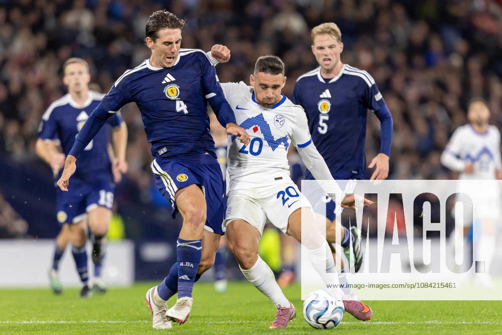 Scotland v Slovenia, UEFA Nations League GOAL! 1-1 Aljoša Matko of Slovenia equalises during the UEFA Nations League League B Group B1 between Scotland and Slovenia. Barclays Hampden, Hampden Park, Glasgow, Scotland. 6 October 2026. Hampden Park Barclays Hampden Glasgow Scotland Editorial use only ,
