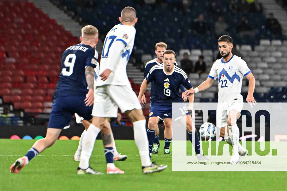 Scotland v Slovenia UEFA Nations League Adam Gnezda Cerin of Slovenia on the ball during the UEFA Nations League match at Barclays Hampden, Glasgow 06 10 2026 UK Newspapers OUT