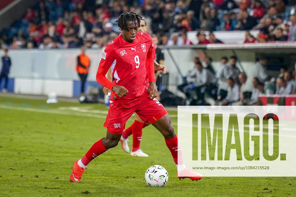 Fussball UEFA Nations League 2026 - 2027, 4. Spieltag - Schweiz vs Nordmazedonien - Thermoplan Arena (Luzern): Johan Manzambi (Schweiz, 9)