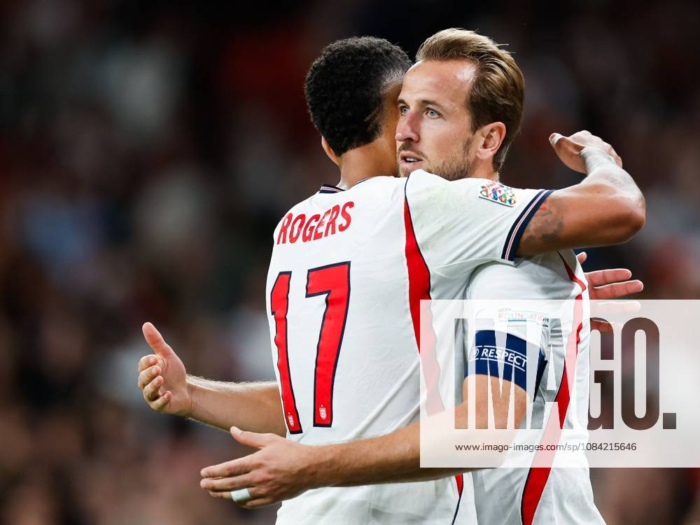 Harry Kane of England celebrates scoring his teams third goal with Jude Bellingham of England England v Czechia, UEFA Nations League, Football, Wembley Stadium, London, UK - 06 Oct 2026London Wembley Stadium United Kingdom