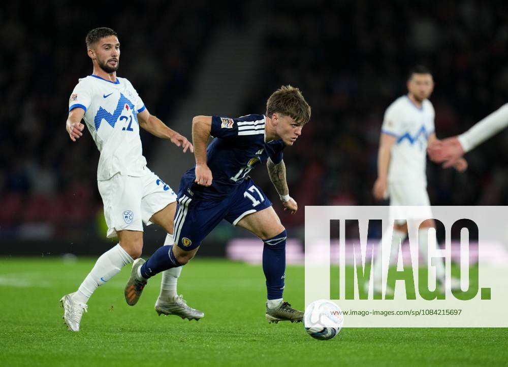 Ben Gannon-Doak of Scotland beats Adam Gnezda Cerin of Slovenia Scotland v Slovenia, Football, UEFA Nation s League, Group B1, Hampden Park, Glasgow, UK, Hampden Park, Glasgow, Scotland, Scotland, UK - 06 Oct 2026Glasgow Hampden Park Scotland United Kingdom