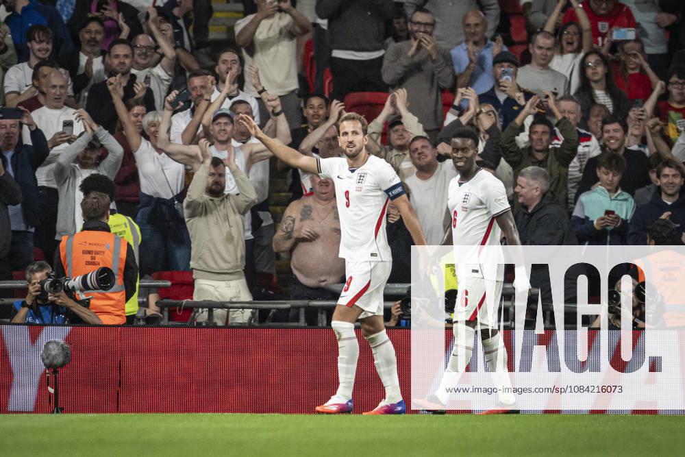 6th October 2026; Wembley Stadium, London, England; UEFA Nations League Football, England versus Czech Republic; Harry Kane of England celebrates after scoring in the 57th minute to make the score 3-0 GodfreyxPitt