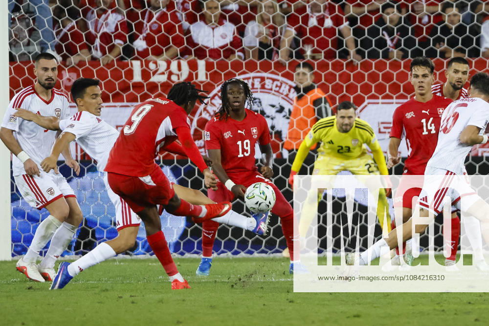 2:0 Tor fuer Schweiz durch Johan Manzambi (Schweiz, 09) , Schweiz, UEFA , Nations League, Matchday 4, Schweiz vs. Nordmazedonien, 06.10.2026, Luzern Swissporarena Schweiz