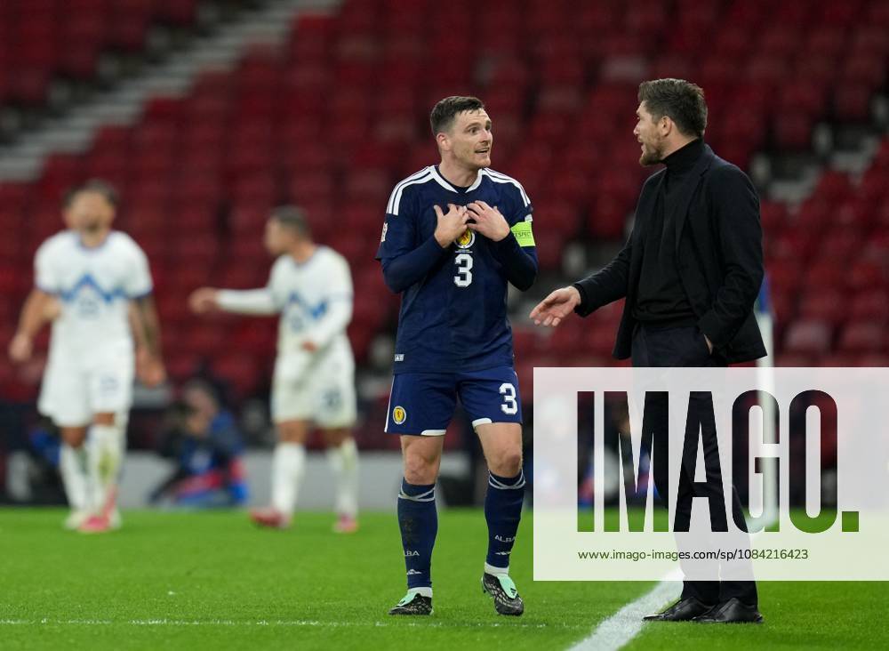 Scotland captain Andy Robertson with Scotland Manager Sebastien Pocognoli Scotland v Slovenia, Football, UEFA Nation s League, Group B1, Hampden Park, Glasgow, UK, Hampden Park, Glasgow, Scotland, Scotland, UK - 06 Oct 2026Glasgow Hampden Park Scotland United Kingdom