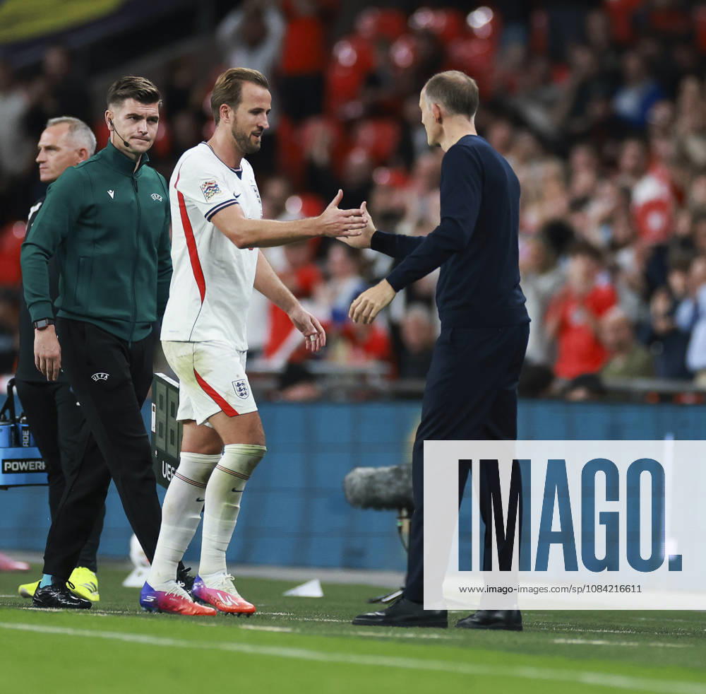 England v Czech Republic, UEFA Nations League, League A - Group 3 London, UK: England v Czech Republic, UEFA Nations League, League A - Group 3, Wembley Stadium. 6 October 2026 Photograph by Marc Aspland for The Times & The Sunday Times Harry Kane of England is substituted by Thomas Tuchel Manager of England