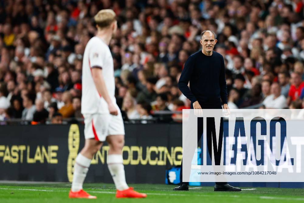 England Head Coach Thomas Tuchel gives instructions to Lewis Hall of England England v Czechia, UEFA Nations League, Football, Wembley Stadium, London, UK - 06 Oct 2026London Wembley Stadium United Kingdom