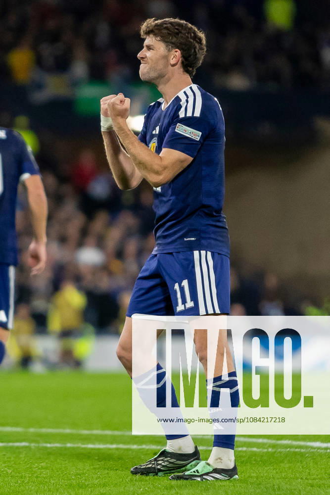 Scotland v Slovenia, UEFA Nations League GOAL! 1-0! Ryan Christie of Scotland national team, Nationalteam celebrates after he scores the opening goal during the UEFA Nations League League B Group B1 between Scotland and Slovenia. Barclays Hampden, Hampden Park, Glasgow, Scotland. 6 October 2026. Hampden Park Barclays Hampden Glasgow Scotland Editorial use only ,