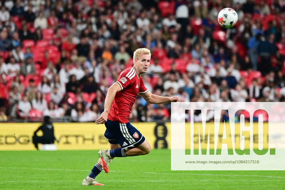 England v Czechia, UEFA Nations League Czechia defender Ondrej Zmrzly (3) follows the ball during the UEFA Nations League match between England and Czechia at Wembley Stadium, London, UK on 6 October 2026. London Wembley Stadium Greater London UK Editorial use only ,