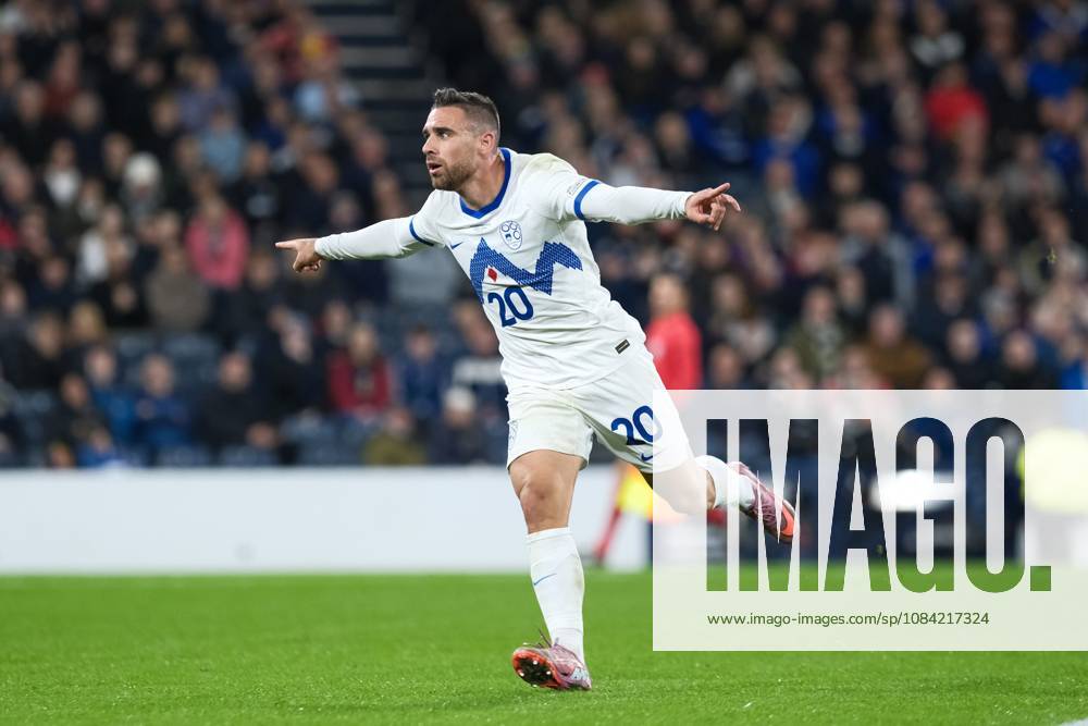 UK: Scotland v Slovenia, UEFA Nations League at Barclays Hampden, Glasgow, Scotland on 06 October 2026: Pictured: Aljosa Matko (Slovenia) scores to make it 1-1 Glasgow Barclays Hampden Scotland