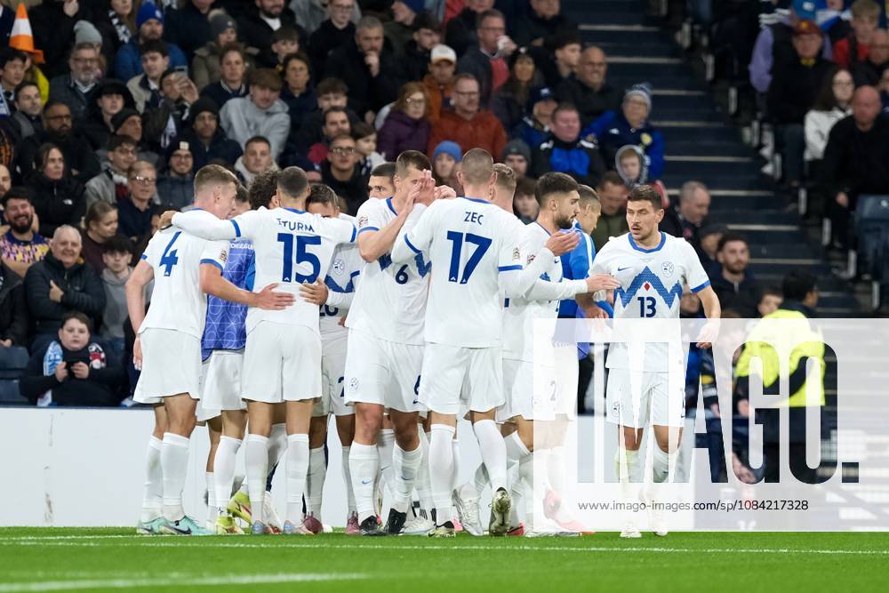 UK: Scotland v Slovenia, UEFA Nations League at Barclays Hampden, Glasgow, Scotland on 06 October 2026: Pictured: Aljosa Matko (Slovenia) scores to make it 1-1 Glasgow Barclays Hampden Scotland
