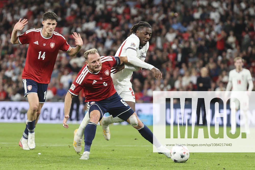 England v Czechia UEFA Nations League Eberechi Eze of England and Vladimir Coufal of Czechia battle for the ball during the UEFA Nations League match at Wembley Stadium, London 06 10 2026 UK Newspapers OUT