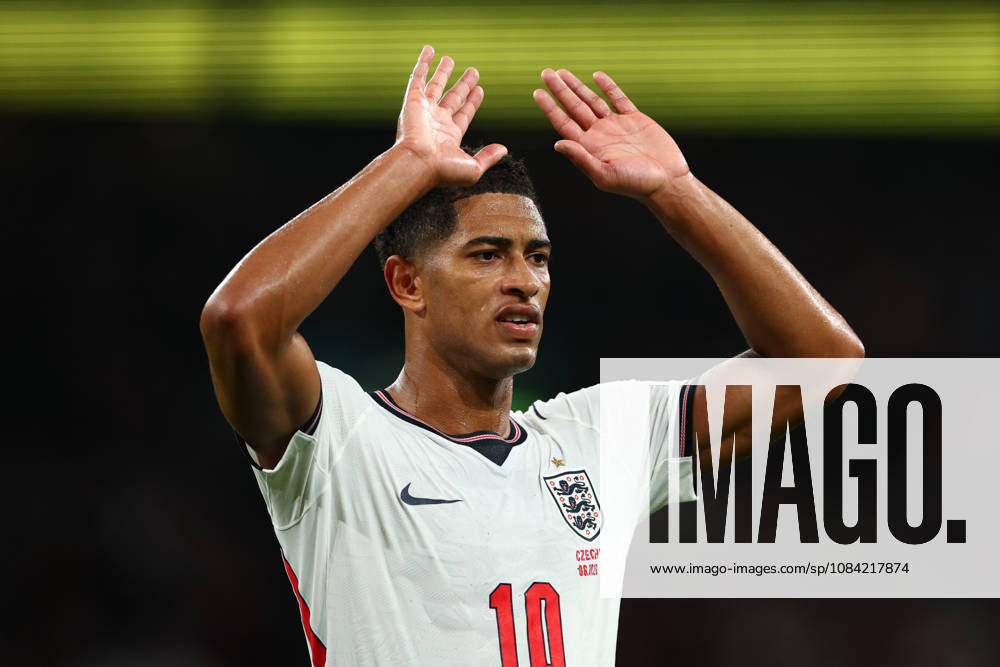 UEFA Nations League: England v Czech Republic LONDON, UK - 6th Oct 2026: Jude Bellingham of England celebrates his side s second goal during the UEFA Nations League Group A3 match between England and Czech Republic at Wembley Stadium London Wembley Stadium England United Kingdom