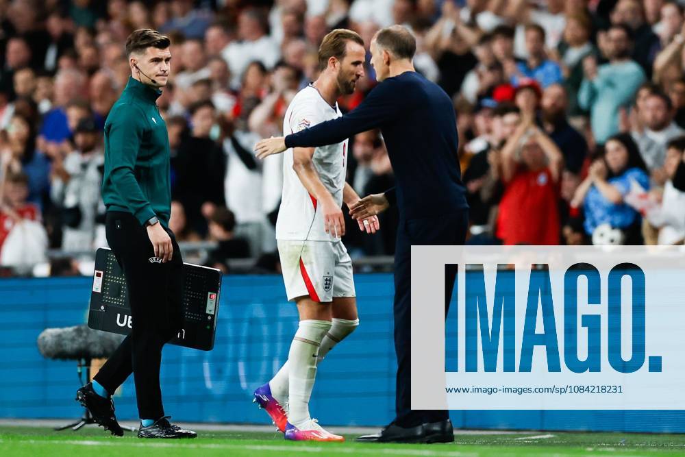 Harry Kane of England is substituted off and embraces England Head Coach Thomas Tuchel England v Czechia, UEFA Nations League, Football, Wembley Stadium, London, UK - 06 Oct 2026London Wembley Stadium United Kingdom