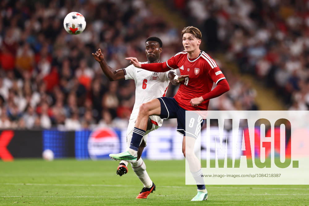 England v Czech Republic 06 October 2026, London - UEFA Nations League - England v Czech Republic - Marc Guehi of England and Ryan Naderi of Czechia - Photo: Jacques Feeney Offside. London UK