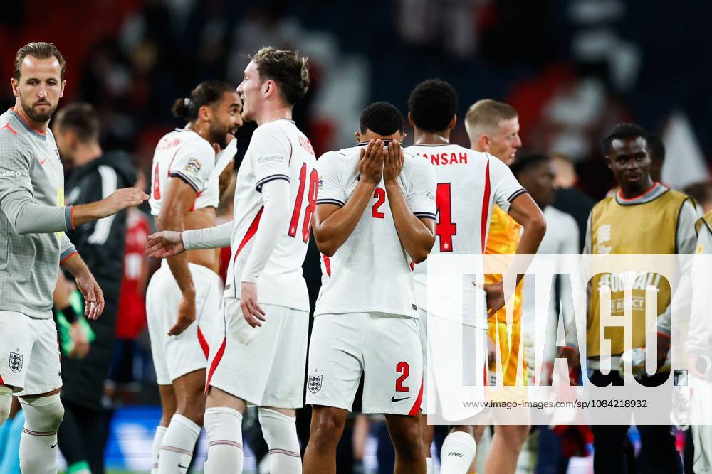 Trent Alexander-Arnold of England pulls his shirt over his face at full-time England v Czechia, UEFA Nations League, Football, Wembley Stadium, London, UK - 06 Oct 2026London Wembley Stadium United Kingdom