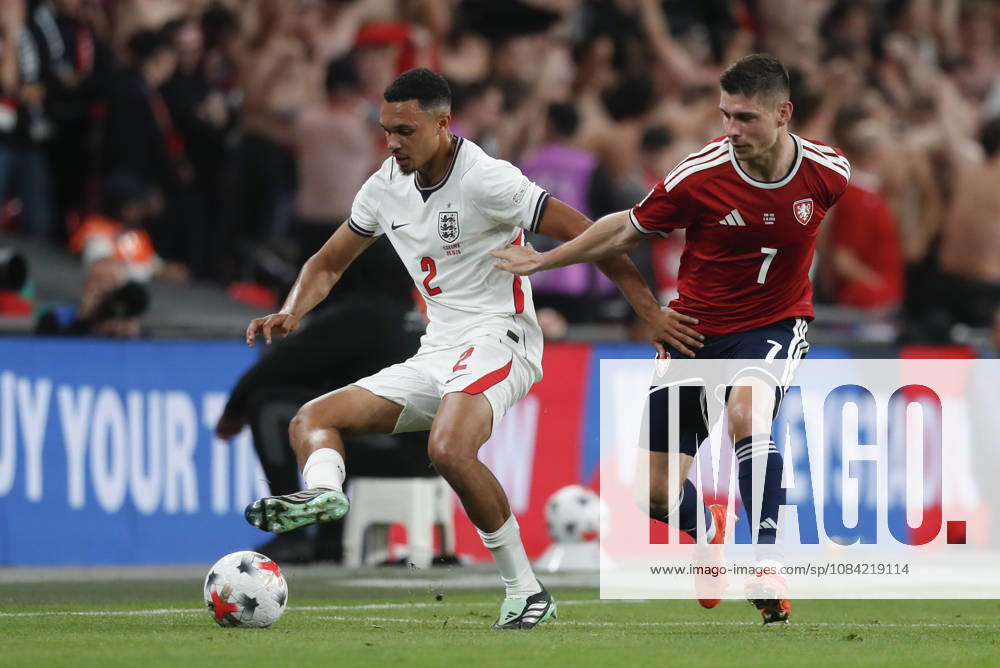 England v Czechia UEFA Nations League Trent Alexander-Arnold of England and Jiri Slama of Czechia in action during the UEFA Nations League match at Wembley Stadium, London 06 10 2026 UK Newspapers OUT