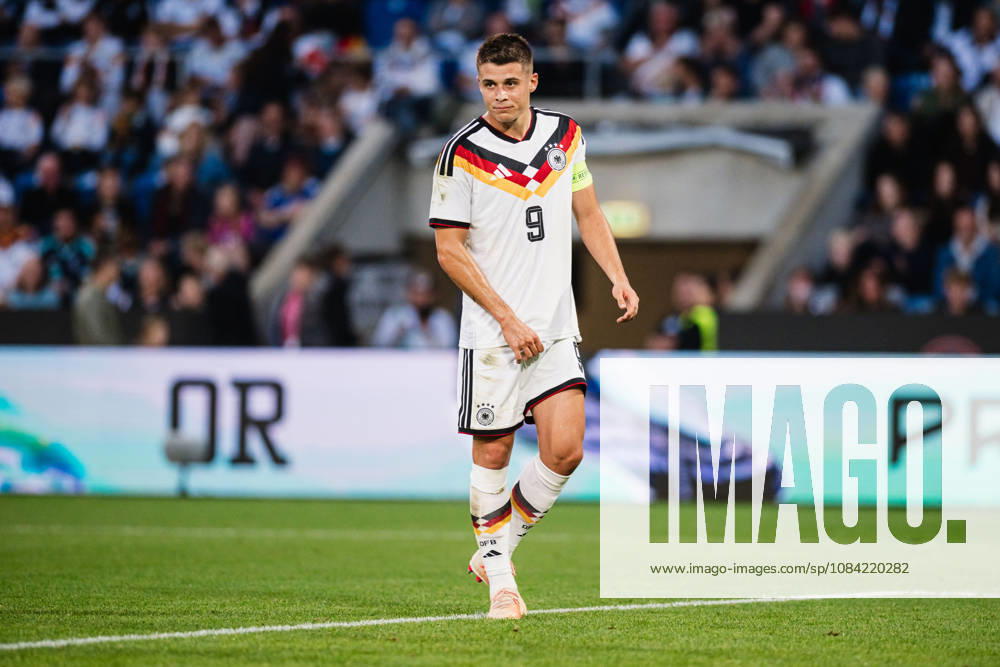 U21, U 21 EM-Qualifikation: Deutschland - Georgien, 06.10.2026 Freisteller, Nicolò Tresoldi (Deutschland, 9); Fußball, EM-Qualifikation U 21, 10. Spieltag: Deutschland vs. Georgien am 06.10.2026, Bielefeld DFB REGULATIONS PROHIBIT ANY USE OF PHOTOGRAPHS AS IMAGE SEQUENCES AND OR QUASI-VIDEO.