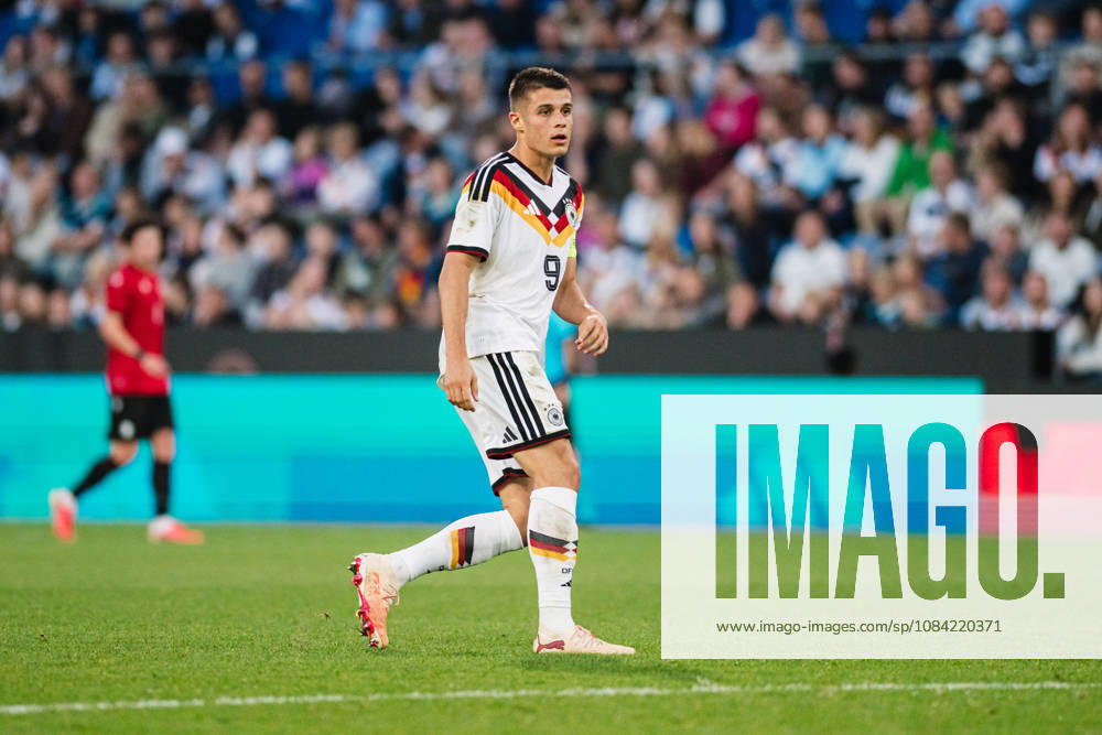 U21, U 21 EM-Qualifikation: Deutschland - Georgien, 06.10.2026 Freisteller, Nicolò Tresoldi (Deutschland, 9); Fußball, EM-Qualifikation U 21, 10. Spieltag: Deutschland vs. Georgien am 06.10.2026, Bielefeld DFB REGULATIONS PROHIBIT ANY USE OF PHOTOGRAPHS AS IMAGE SEQUENCES AND OR QUASI-VIDEO.