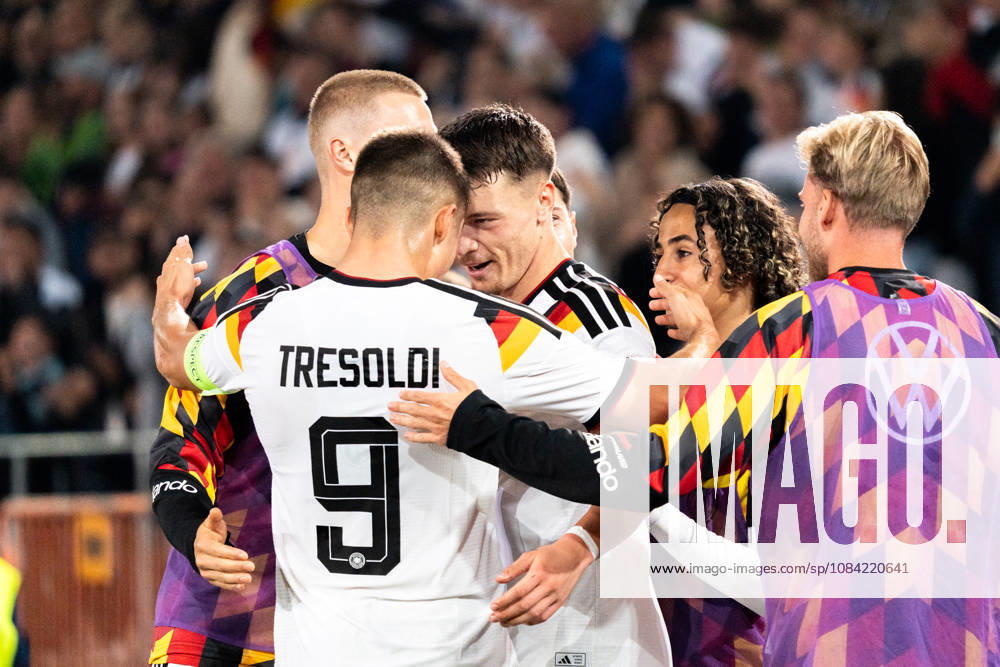 Deutschland: U21, U 21 EM-Qualifikation 2026 2027, Deutschland U21 vs. Georgien U21, Nationalmannschaft, DFB Länderspiel Dienstag 07.10.2026, Schüco Arena, Bielefeld Tor zum 2:0 durch Dzenan Pejcinovic Jubel Freude Emotionen Torjubel Nicolo Tresoldi