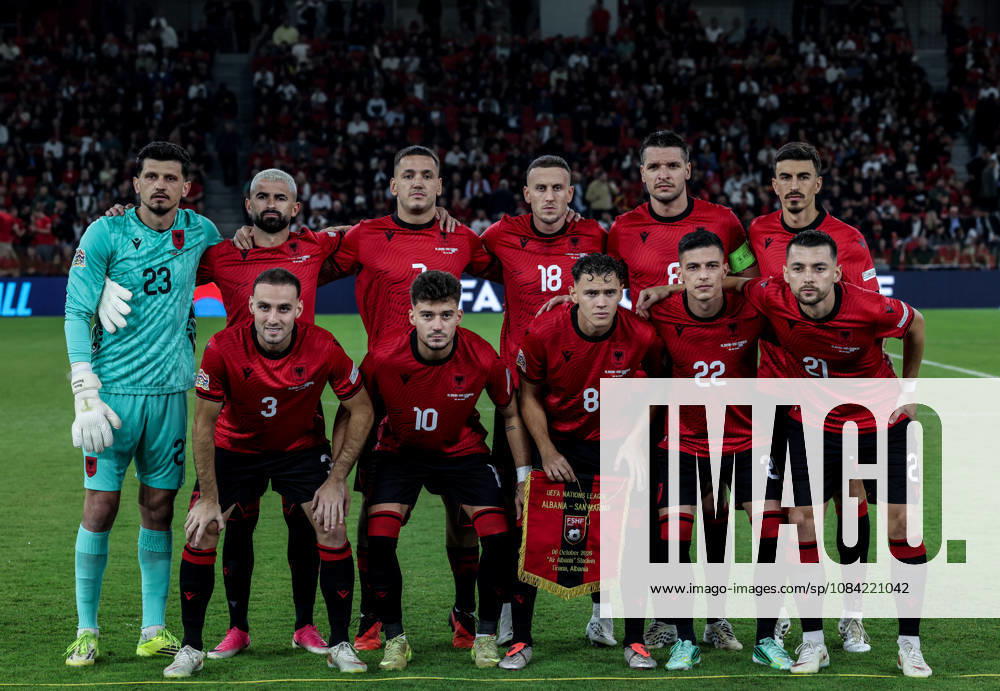 Albania vs San Marino UEFA Nations League 2026-2027 Group C1 Albanian team line up, Mannschaftsbild, Totale prior to the UEFA Nations League 2026-2027 group phase match between Albania and San Marino in Tirana, Albania on October 6, 2026 Tirana Albania