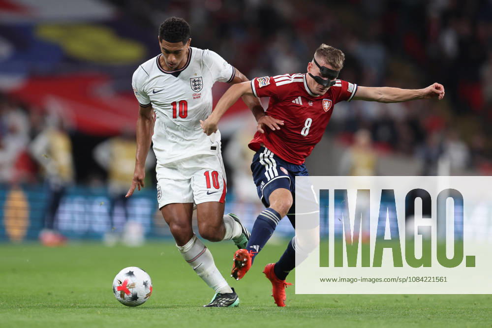 England v Czechia 06 October 2026, London - International Football - UEFA Nations League - England v Czechia - Jude Bellingham of England and Michal Sadilek of Czechia - Photo: Charlotte Wilson Offside. London UK