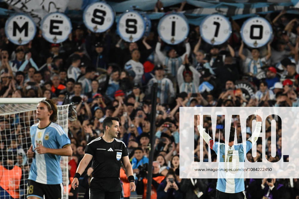 Lionel Messi farewell match BUENOS AIRES, ARGENTINA - OCTOBER 6: Lionel Messi of Argentina celebrate after scoring his third goal during his farewell match with the national team, Nationalteam at the International Friendly, Länderspiel, Nationalmannschaft match between Argentina Vs Benin at Monumental Stadium on October 6, 2026 in Buenos Aires, Argentina. Buenos Aires Estadio Monumental Antonio Liberti Buenos Aires Argentina