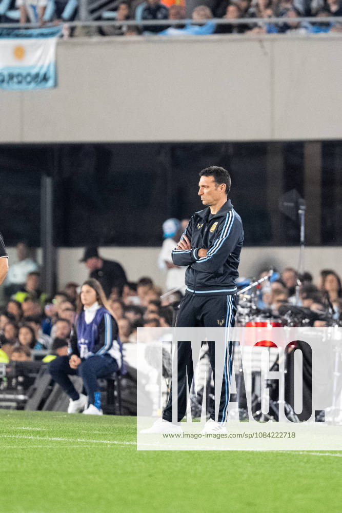 Head Coach of Argentina, Lionel Scaloni looks on during the International Friendly, Länderspiel, Nationalmannschaft football match between Argentina and Benin at Estadio Monumental Antonio V. Liberti on October 06, 2026 in Buenos Aires, Argentina. (Photo by Richard Callis Sports Press Photo)