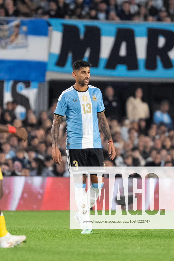 Cristian Romero of Argentina looks on during the International Friendly, Länderspiel, Nationalmannschaft football match between Argentina and Benin at Estadio Monumental Antonio V. Liberti on October 06, 2026 in Buenos Aires, Argentina. (Photo by Richard Callis Sports Press Photo)