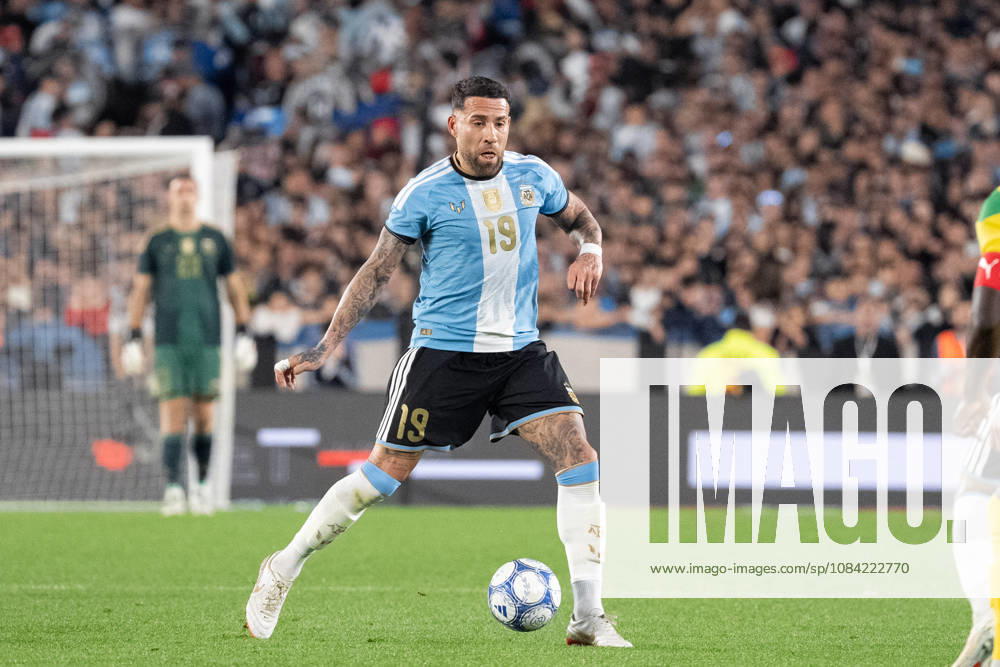 Nicolas Otamendi of Argentina passes the ball during the International Friendly, Länderspiel, Nationalmannschaft football match between Argentina and Benin at Estadio Monumental Antonio V. Liberti on October 06, 2026 in Buenos Aires, Argentina. (Photo by Richard Callis Sports Press Photo)